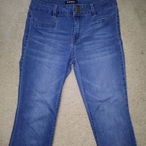 Medium wash mid rise jeans